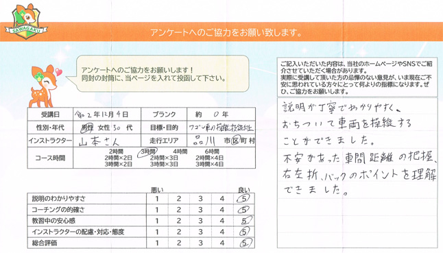 品川区(30代男性)の声